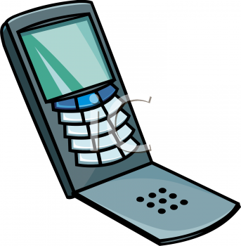 Old Style Flip Phone   Royalty Free Clipart Picture