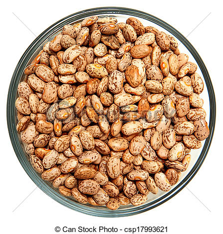 Pinto Beans Clipart Pinto Beans Raw Unwashed In Glass Bowl Over White
