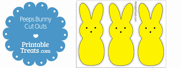 Printable Peeps Yellow Bunny Cut Outs   Printable Treats Com
