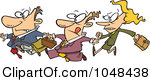 Royalty Free Rf Clip Art Illustration Of A Cartoon Stampede Of