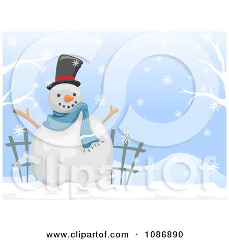 Royalty Free  Rf  Clipart Illustration Of Happy Snowmen Decorating