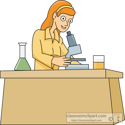 Science   Student Working At Lab Table 06   Classroom Clipart