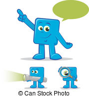 Searching Character   Illustration Of A Blue Cartoon Talking