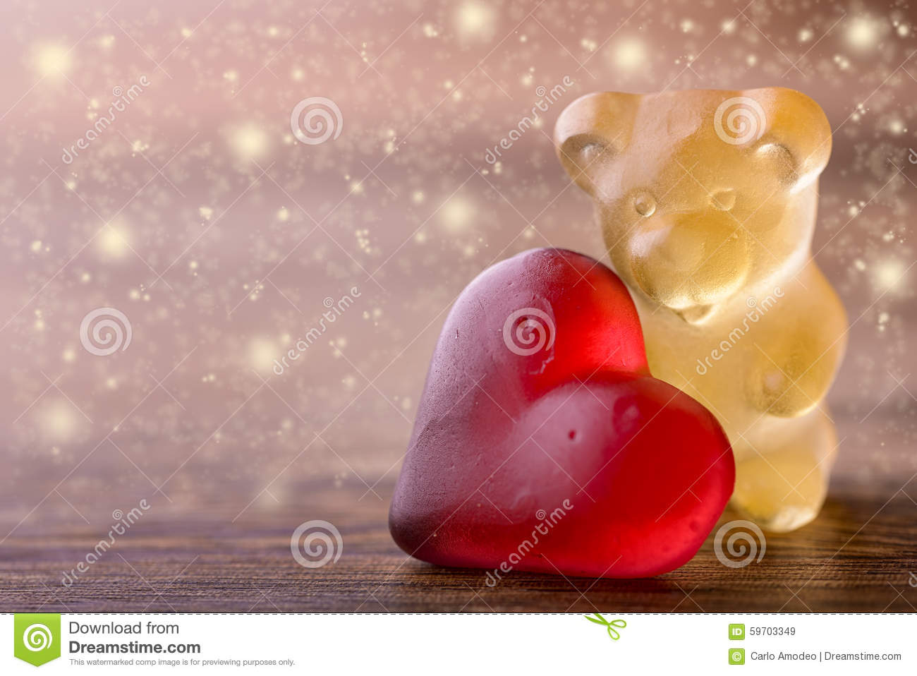 Valentines Bear Gummy Red Heart Glitter Wood 59703349 Jpg