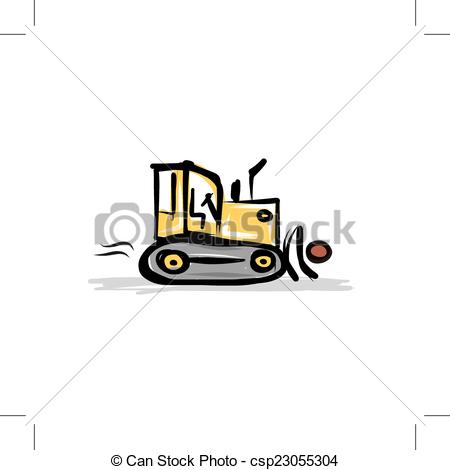 Vector Clipart Of Caterpillar Tractor Construction Equipment For Your