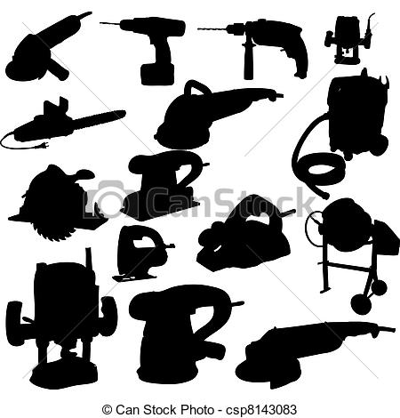 Vector   Collection Of Power Tool Vector Vector Silhouette   Stock