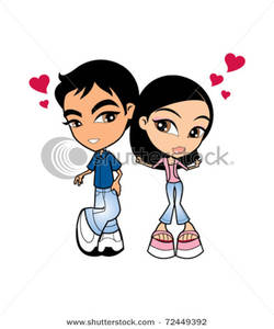 Young Couple In Love Clipart Image