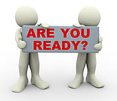 3d People Holding Are You Ready    Clipart Graphic