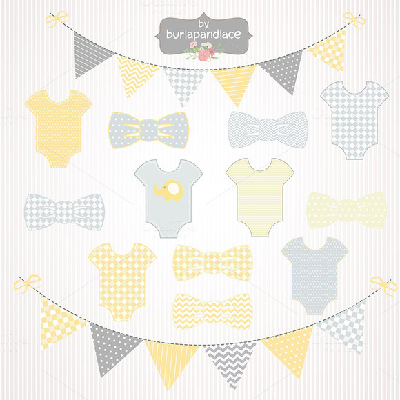 Baby Boy Yellow Grey Clipart   Illustrations On Creative Market