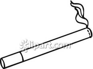 Cigarette With Smoke Coming From The Tip Royalty Free Clipart    