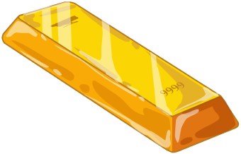 Clip Art Of A Gold Bar Or Ingot Of Gold Bullion