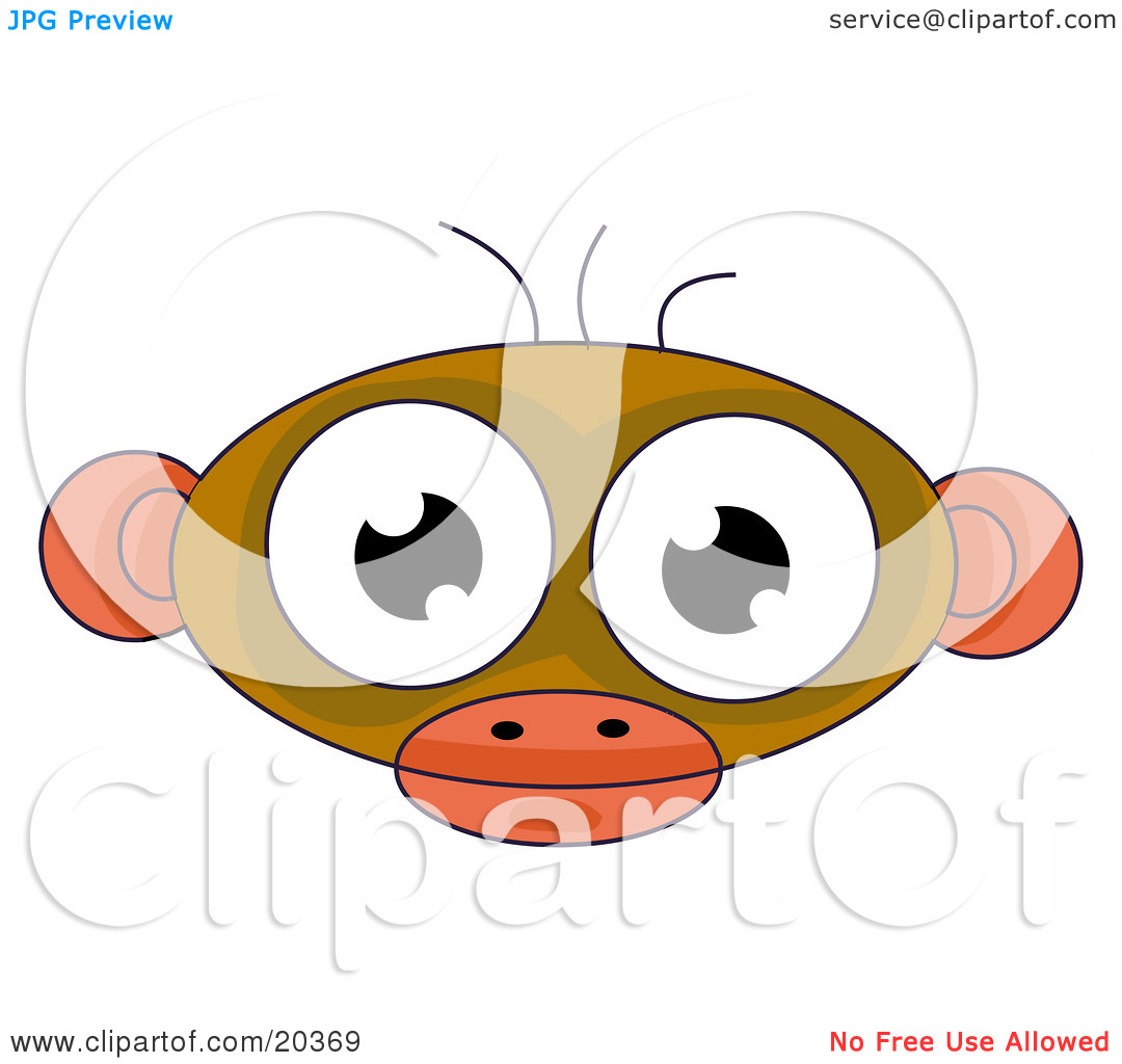 Clipart Illustration Of A Cute Alien Face Resembling A Monkey With