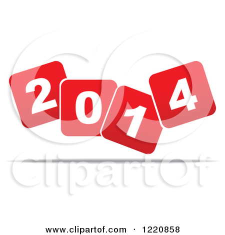 Clipart Of 3d Silver New Year 2014 Computer Button Icons   Royalty