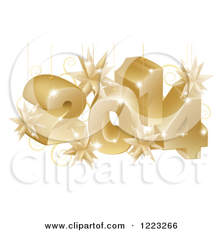 Clipart Of A 3d 2014 And Fireworks Over A Turkey Flag   Royalty Free