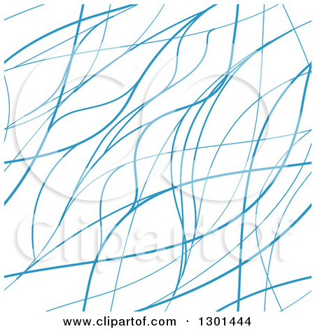 Clipart Of A Background Of Blue Lines Or Hairs On White   Royalty Free    