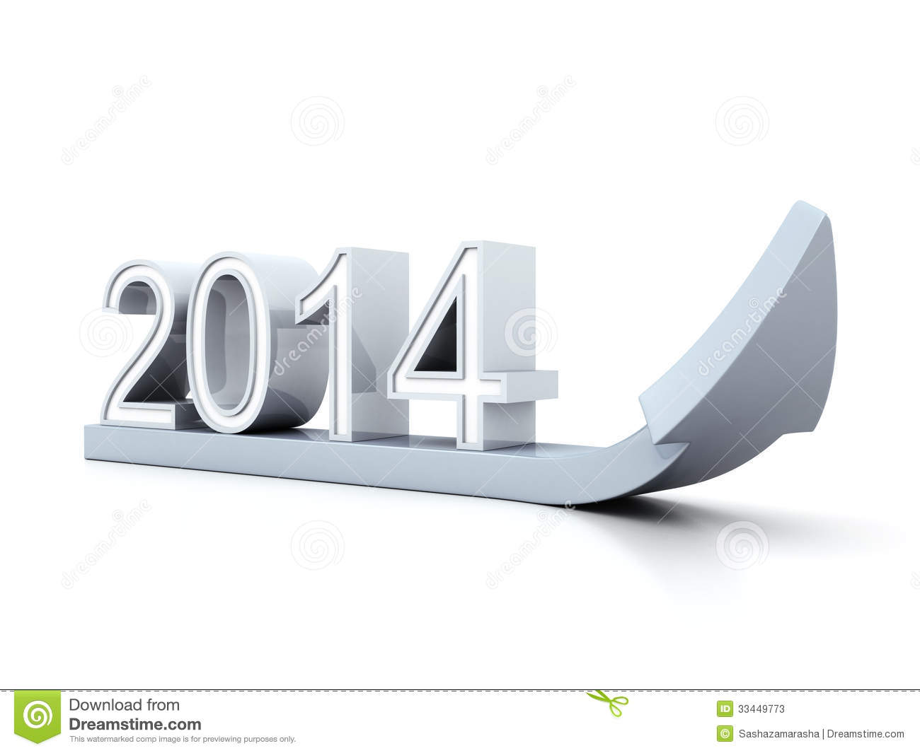 Concept Success 3d Arrow With Year 2014 Numbers Pointing Up 3d 