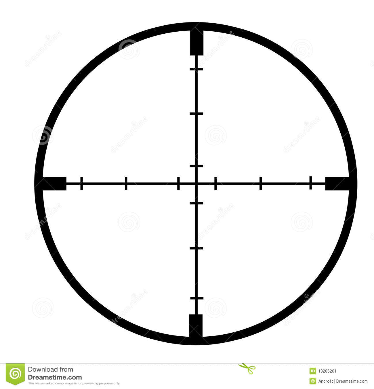 Cross Hairs On White Background   Detailed 