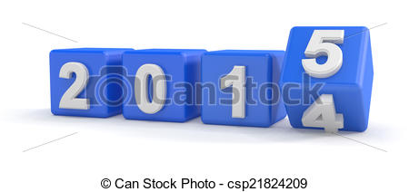 Cubes 2014 To 2015   3d Render Of Blue    Csp21824209   Search Clipart    