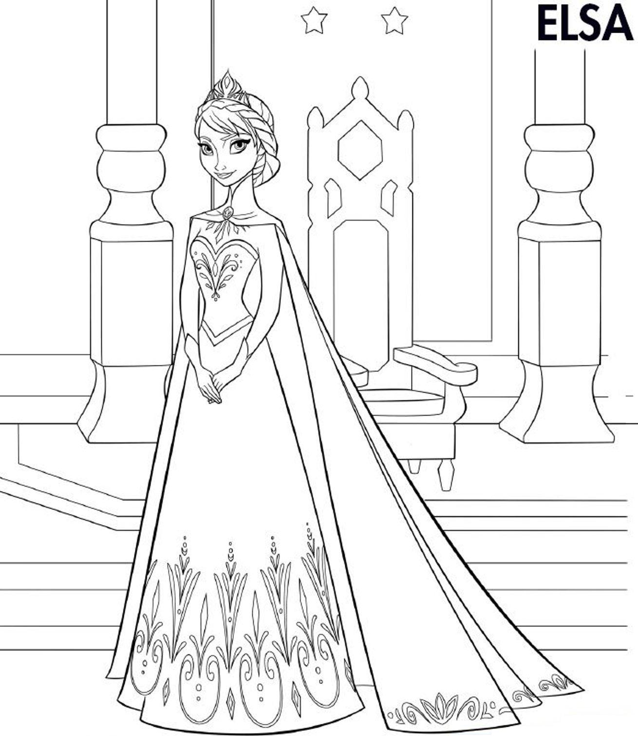 Elsa Frozen Coloring Page   Cartoon Coloring Pages Of Pagestocoloring