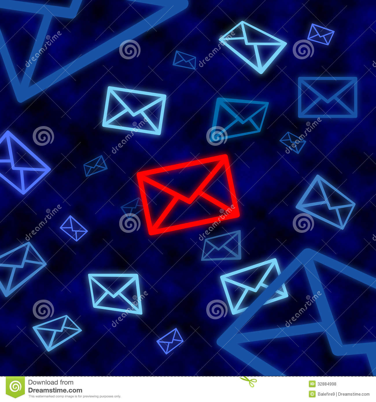 Email Icon Targeted By Electronic Surveillance In Cyberspace Royalty