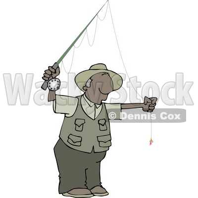     Fly Fisherman Getting Ready To Go Fishing Clipart   Djart  4639