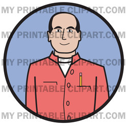 In A Casual Red Shirt With A Pencil In The Pocket Clipart Illustration