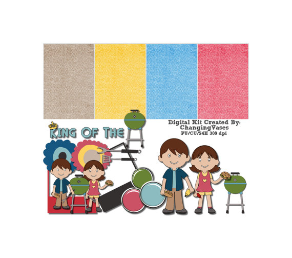 Items Similar To Digital Scrapbooking Kit Let S Cookout Bbq Clipart