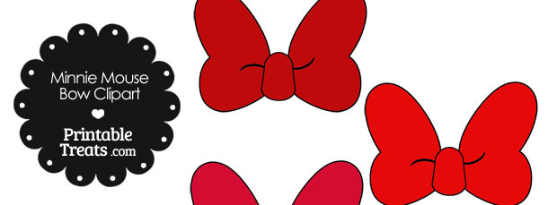 Minnie Mouse Bow Clipart In Shades Of Red