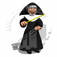 Nun Slapping Ruler Animated Clipart