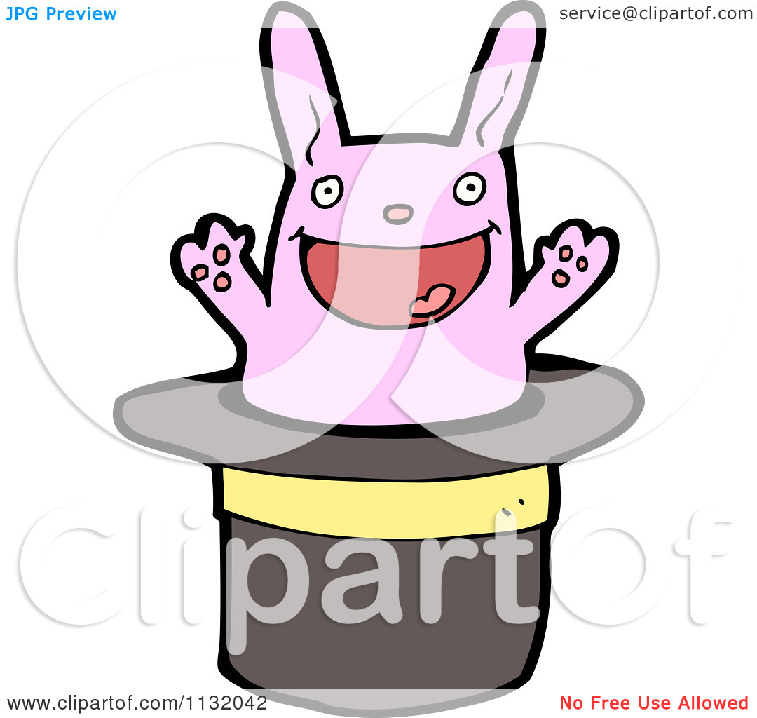 Of A Magic Trick Rabbit In A Hat 2   Royalty Free Vector Clipart