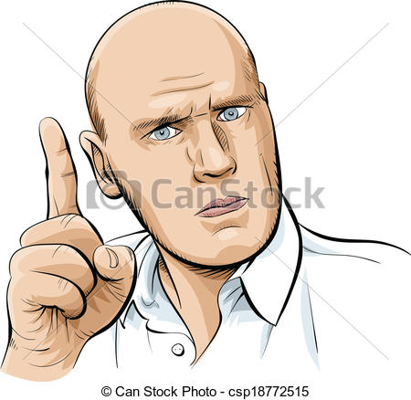 Of A Serious Bald Man Making    Csp18772515   Search Clipart    