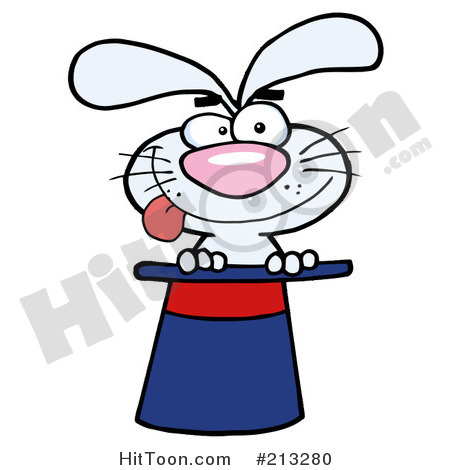 Rabbit Clipart  213280  Goofy White Rabbit In A Magic Hat By Hit Toon