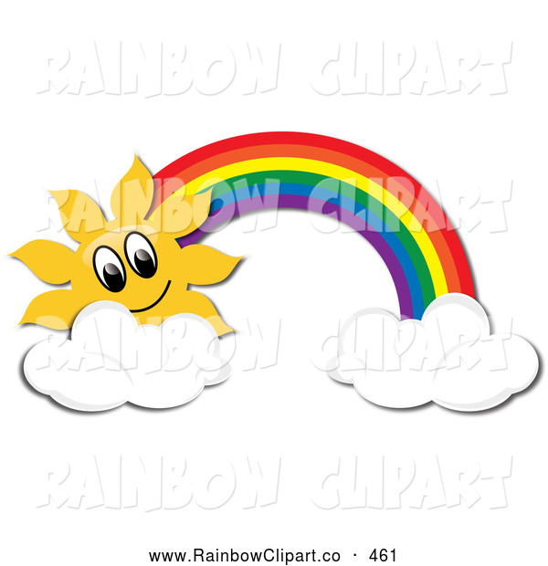 Rainbow With Clouds Black And White Clipart   Free Clip Art Images