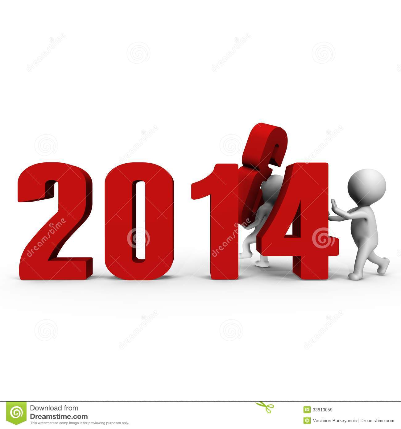 Replacing Numbers To Form New Year 2014   A 3d Ima Royalty Free Stock    