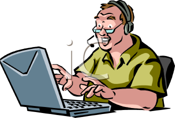 Royalty Free Clipart Image  Man Working On A Laptop