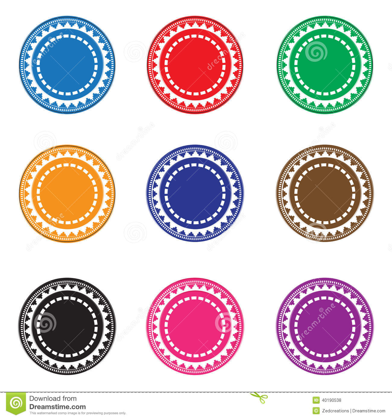 Set Of Different Color Casino Chips Illustration  An Additional Vector