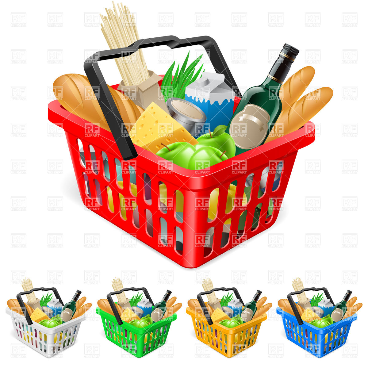 Shopping Basket With Food 8054 Food And Beverages Download Royalty
