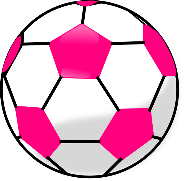 Soccer Ball With Hot Pink Hexagons Clip Art At Clker Com   Vector Clip