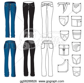 Stock Illustration   Jeans Clothes On White Vector  Clipart