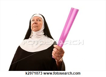 Stock Photo   Angry Nun With Ruler  Fotosearch   Search Stock Photos    