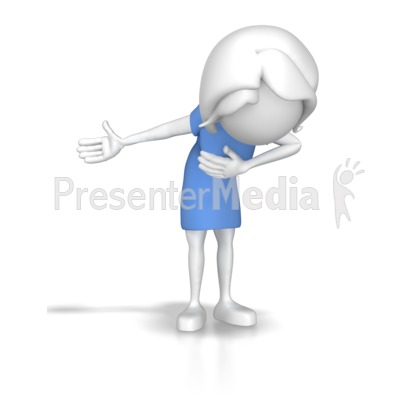 Woman Taking A Bow   3d Figures   Great Clipart For Presentations