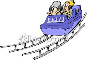 And Grandson On A Roller Coaster   Royalty Free Clipart Picture