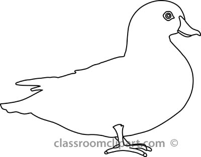 Animals   Duck 3612 Outline   Classroom Clipart