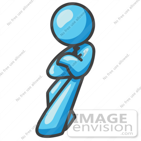 Art Graphic Of A Sky Blue Guy Character Leaning Against A Wall  35828