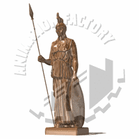 Athena Statue Looking Animated Clipart