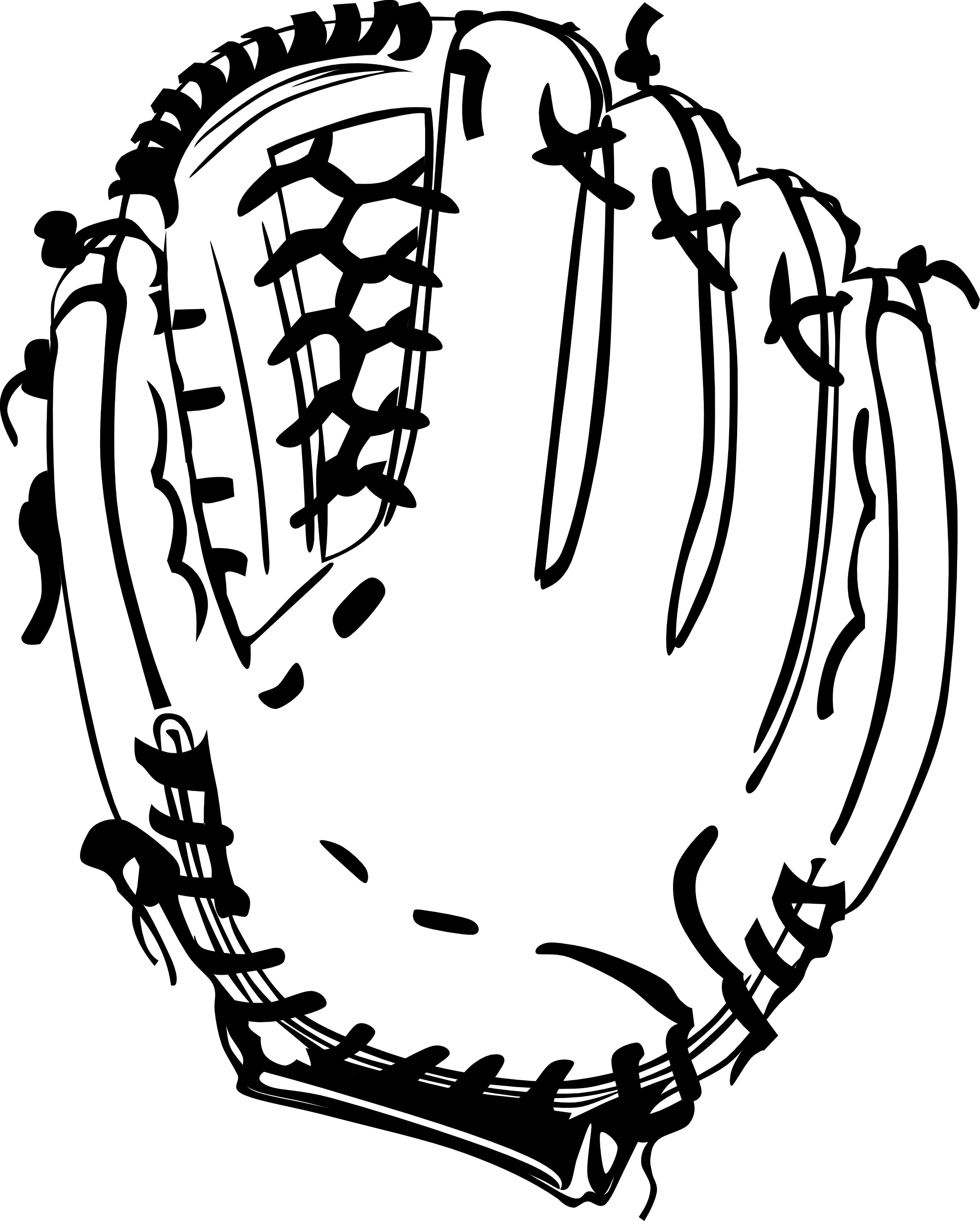 Baseball Glove 1 Black White Line Art Scalable Vector Graphics Svg