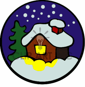 Christmas Xmas Holidays House Snow Snowing Winter House X001 Gif Clip    