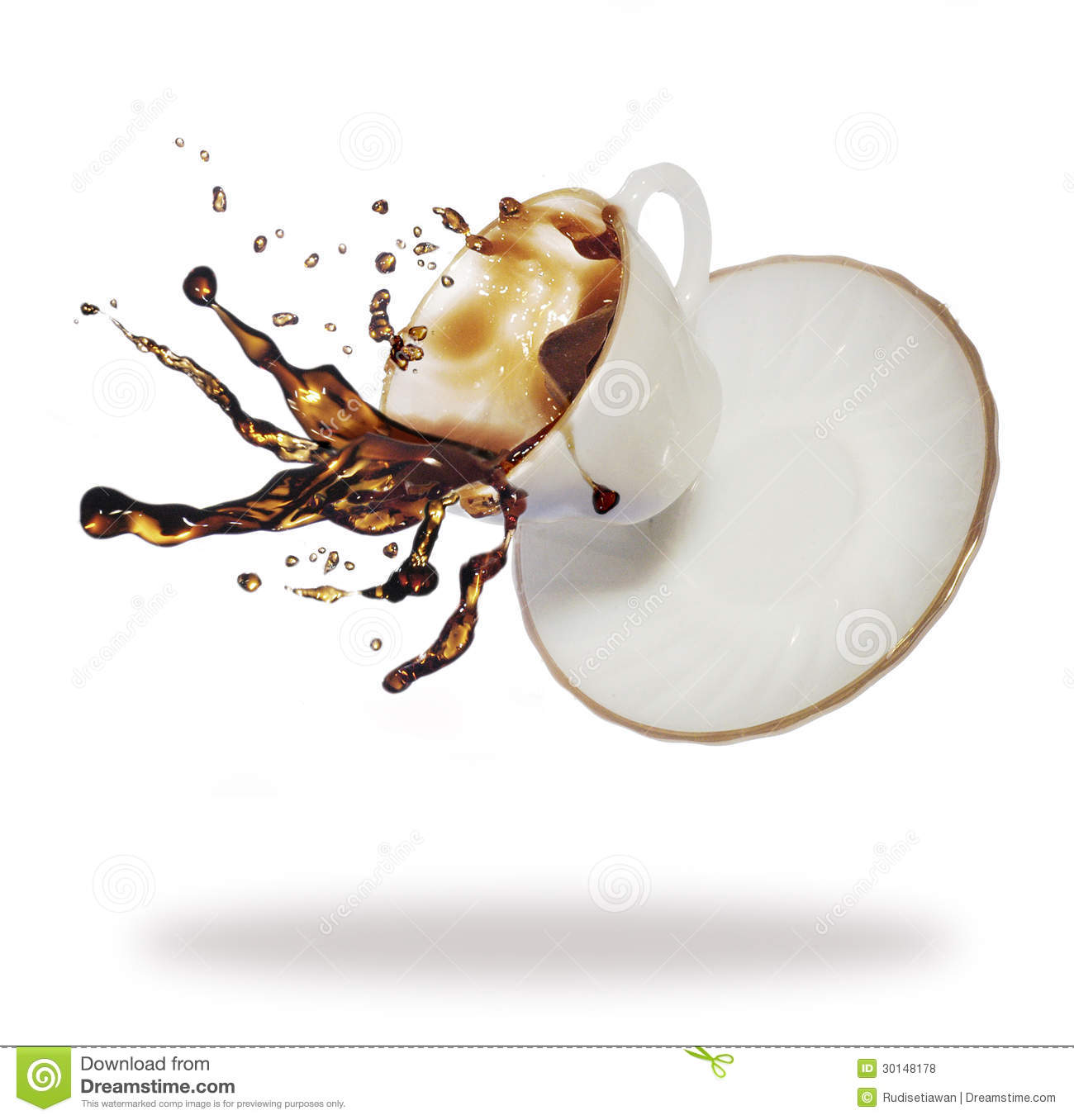 Coffee Spill Clipart A Cup Of Coffee Fall And Spill