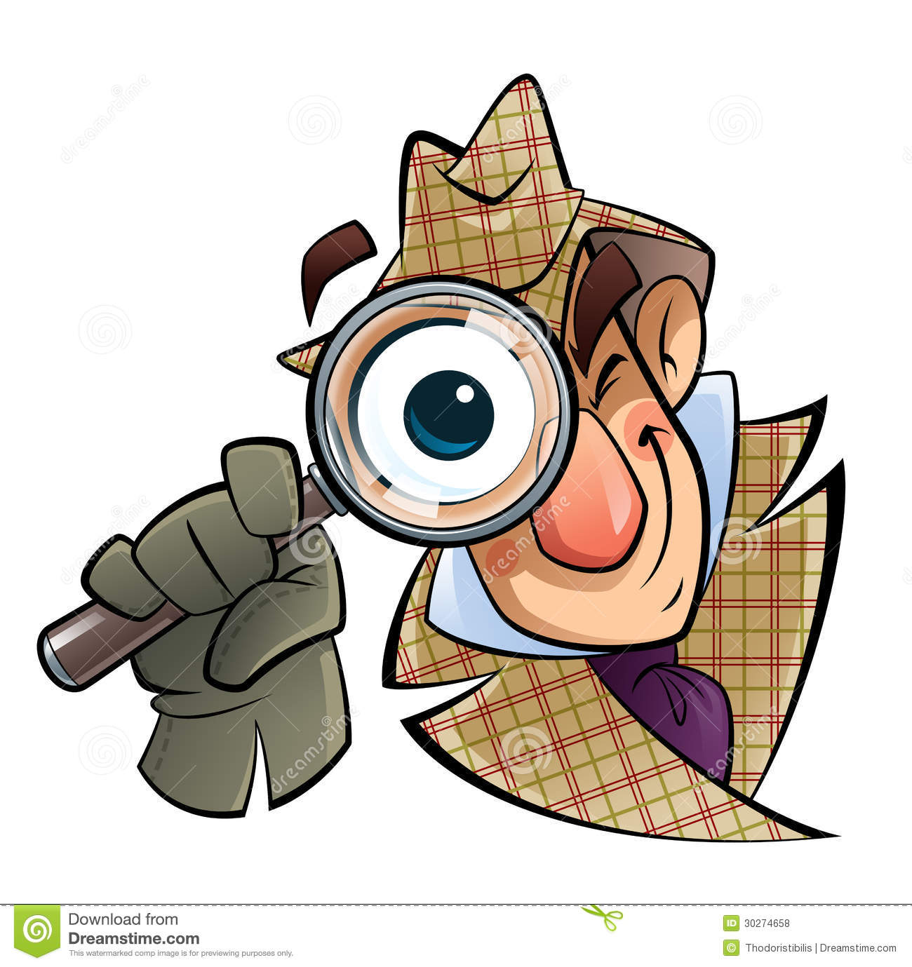 Detective With A Huge Glass Royalty Free Stock Photos   Image