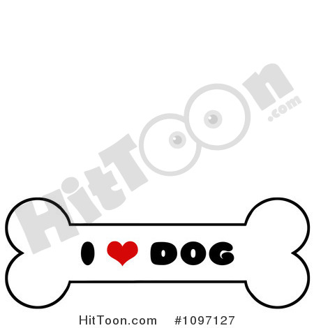 Dog Bone Clipart  1097127  Black Red And White I Heart Dog Bone    